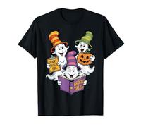 Cute Halloween Ghosts Book Pumpkin Teacher Story Time Camiseta