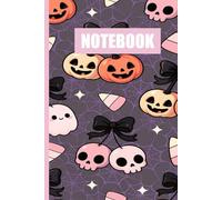 Cute Halloween Kawaii Notebook for Teens - Pastel Pumpkin, Skull & Candy