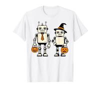Cute Halloween Robots Sci-Fi Truco o Trato Camiseta