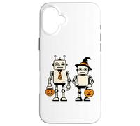 Cute Halloween Robots Sci-Fi Truco o Trato Carcasa para iPhone 16 Plus