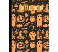 Cute Halloween Sketchbook: Trick or Treat Spooky Notebook Journal for Kids teens girls boys and adults, Blank Paper Pad 8.5" x 11" - 100 Pages