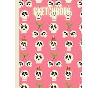 Cute Halloween Sketchbook: Trick or Treat Spooky Skull Notebook Journal for Kids teens girls boys and adults, Blank Paper Pad 8.5" x 11" - 100 Pages