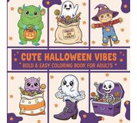 Cute Halloween Vibes Bold & Easy Coloring Book for Adults