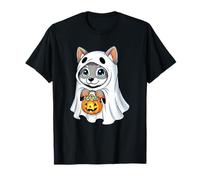 Cute Halloween Wolf Pup Ghost Funny Spooky Trick or Treat Camiseta