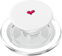 Cute Hand Drawn Minimalist Lovely Red Heart in White PopSockets PopGrip para MagSafe