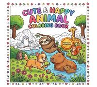 Cute & Happy Animal Coloring Book for Kids & Adults: Coloring Book for Kids, Teens, Boys & Girls and Adults | Fun & Relaxing Coloring Pages with ... and More Adorable Animals for Kids Ages 4-12