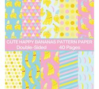 Cute Happy Bananas Scrapbook Paper 40 Pages 20 Sheets: Double Sided Pattern Paper for Scrapbooking, Card Making, Origami, DIY and More