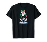 Cute Happy Green Frog Toad Amphibian Frosch Rana Camiseta