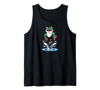 Cute Happy Green Frog Toad Amphibian Frosch Rana Camiseta sin Mangas