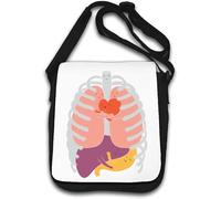 Cute Happy Healthy Internal Organs - Bolso de hombro blanco, White, Talla única