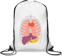 Cute Happy Healthy Internal Organs - Saco de gimnasio informal con cordón, color blanco, White, Talla única
