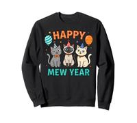 Cute Happy Mew Year 2026 Cat Party for Cat Dad Mom Kids Meow Sudadera