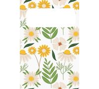Cute hard-cover simple personal notebook for women: flower-theme | 6x9'' | Simple wide ruled journal | Cream paper | Gift idea for a friend who loves ... thoughts | Goal-setting and note-taking