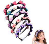 Cute Headband with Clips for Girls, Cartoon Braiding Band Easy Hair Styling | hair clip headband double layer twist plait,built in mini clips guide small hair sections for school parties photo daily