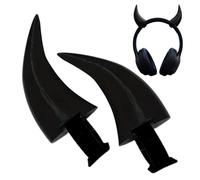 Cute Headphone Horns, Headset Decor Accessories, 2.6x1.34 inches Lightweight Clip On Audio Ornament, Sturdy Polymer Headset Add On, Funny Earphone Decoration, Streamers Game Setup Use