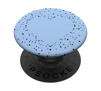 Cute Heart Black and Light Blue Artistic Stars PopSockets PopGrip Adhesivo