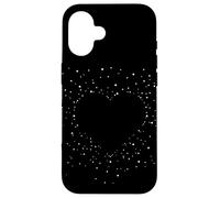 Cute Heart Black and White Art Stars for Women and Teens Carcasa para iPhone 16