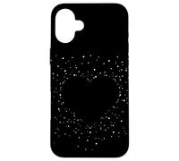 Cute Heart Black and White Art Stars for Women and Teens Carcasa para iPhone 16 Plus