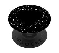 Cute Heart Black and White Art Stars PopSockets PopGrip Adhesivo