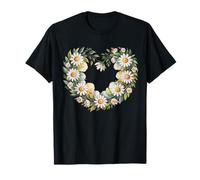 Cute Heart of Daisies Boho Botanical Daisy Heart Spring Feel Camiseta