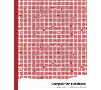 Cute Heart Pattern Composition Notebook for Girls: College Ruled School Journal for Homework, Writing & Notes - Aesthetic Pink Plaid Design, 7.5 x 9.25 in, 110 Pages