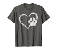 Cute Heart Paw Print Dog Mom Dog Dad Cute Dog Lover Camiseta