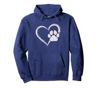 Cute Heart Paw Print Dog Mom Dog Dad Cute Dog Lover Sudadera con Capucha