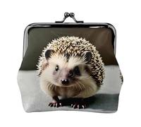 Cute Hedgehog - Monedero pequeño para mujer, rectangular, con cierre de beso, tamaño de bolsillo, mini monedero para mujer