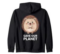 Cute Hedgehog Nature Conservation Save Planet Hombres Mujeres Niños Sudadera con Capucha