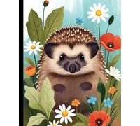 Cute Hedgehog Notebook - Hedgehog Floral Design Lined Journal - 110 Pages