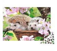 Cute Hedgehogs Rompecabezas 1000 Piezas Papel - Spring Garden Scene -Decoración Familiar Acertijos Adultos Familia Regalo Hombre Mujer DIY 70x50cm/1000pcs