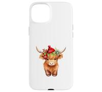 Cute Highland Cow Christmas Santa Hat Country Heifer Farm Carcasa para iPhone 15 Plus