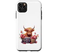 Cute Highland Cow Floral Flowers Country Heifer Farm Farmer Carcasa para iPhone 11 Pro MAX