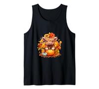 Cute Highland Cow Sunflowers Country Heifer Farm Farmer Fall Camiseta sin Mangas