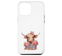 Cute Highland Cow Valentine Bow Country Heifer Farm Farmer Carcasa para iPhone 12 Pro MAX