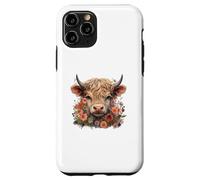 Cute Highland Cow Watercolor Country Heifer Farm Farmer Carcasa para iPhone 11 Pro