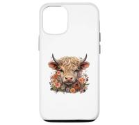 Cute Highland Cow Watercolor Country Heifer Farm Farmer Carcasa para iPhone 12/12 Pro
