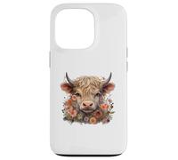 Cute Highland Cow Watercolor Country Heifer Farm Farmer Carcasa para iPhone 13 Pro