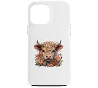 Cute Highland Cow Watercolor Country Heifer Farm Farmer Carcasa para iPhone 13 Pro MAX