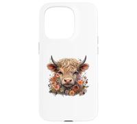 Cute Highland Cow Watercolor Country Heifer Farm Farmer Carcasa para iPhone 15 Pro