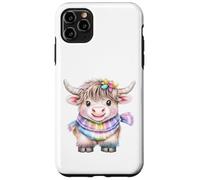 Cute Highland Cow with Rainbow Scarf - Kawaii Baby Cow Carcasa para iPhone 11 Pro MAX