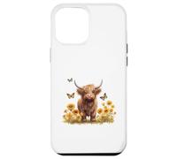 Cute Highland Cow with Sunflowers Country Heifer Farm Farmer Carcasa para iPhone 12 Pro MAX