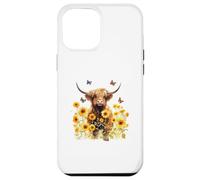 Cute Highland Cow with Sunflowers Country Heifer Farm Farmer Carcasa para iPhone 12 Pro MAX