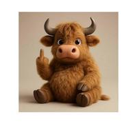 Cute Highland Cows Stuffed Animals, Realistic Cow Plush Toy,Highland Cattle Farm Toy Present for Adults Kids Boys Christmas Halloween Girls Birthday P