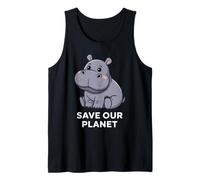 Cute Hipopótamo Naturaleza Conservación Salvar Planeta Hombres Mujeres Camiseta sin Mangas