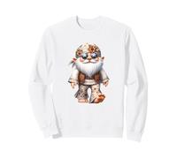 Cute Hippie Santa Barefoot In Flower Power Outfit For Summer Sudadera