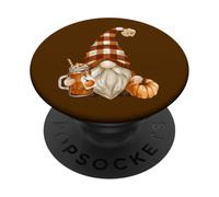 Cute Holiday GNOME For Thanksgiving with Fall Pumpkin Spice PopSockets PopGrip Adhesivo