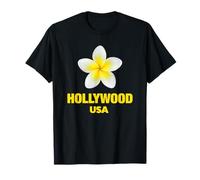 Cute Hollywood USA Tropical Yellow Frangipani Aesthetic Art Camiseta