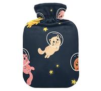 Cute Home Cats in Space - Bolsa de agua caliente y funda suave y cálida para cama de invierno, cuello y hombros, 1 L