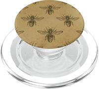 Cute Honey Bee Sketch Pattern For Beekeeper Vintage Bee PopSockets PopGrip para MagSafe